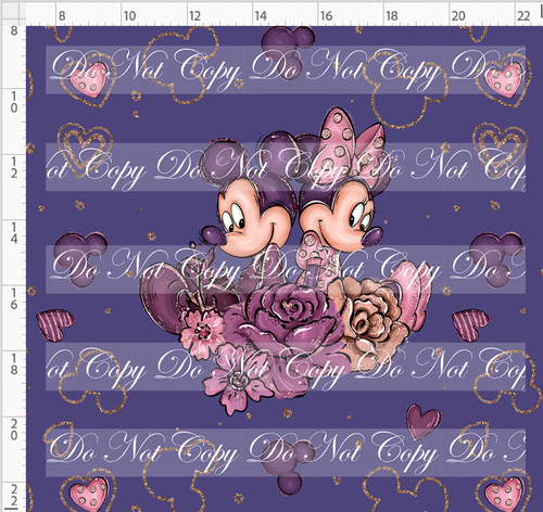 CATALOG - PREORDER R104 - Blushing Mouse - Sitting Mouse - Panel - ADULT - Blue Purple