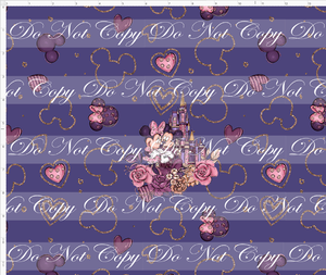 CATALOG - PREORDER R104 - Blushing Mouse - CUP CUT - Castle and Mice - Blue Purple