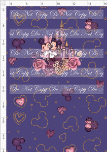 CATALOG - PREORDER R104 - Blushing Mouse - Castle and Mice - Panel - Blue Purple - CHILD