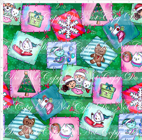 Retail - Catabulous Christmas - Quilt - Green - SMALL SCALE