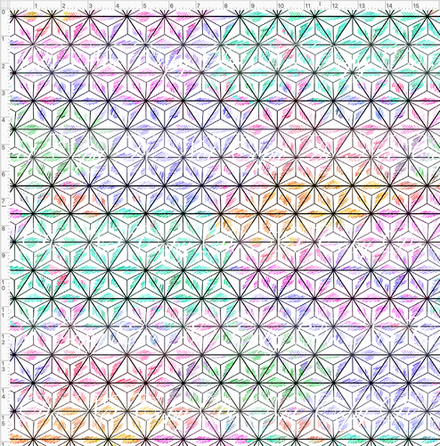CATALOG - PREORDER R108 - One Little Spark - Triangles - White with Black Lines - LARGE SCALE