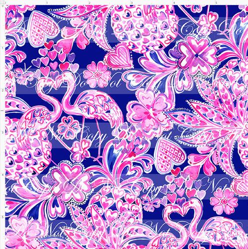 PREORDER - LP Inspired - Flamingo Hearts - Navy - SMALL SCALE