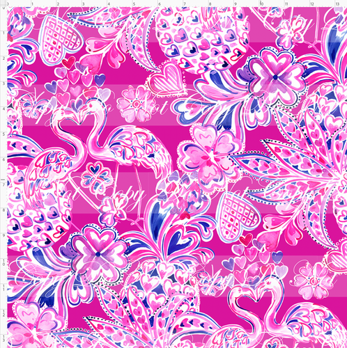 Retail - LP Inspired - Flamingo Hearts - Pink - LARGE SCALE