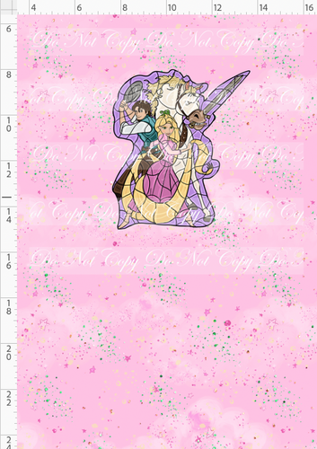 CATALOG - PREORDER R107 - Stained Glass - Golden Flower - Pink - Trio - Panel - CHILD