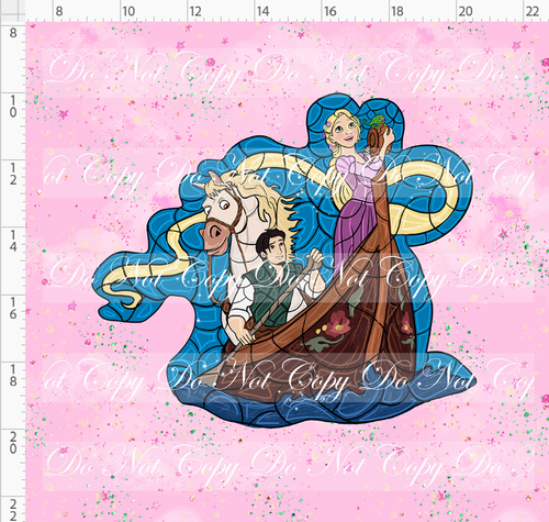 CATALOG - PREORDER R107 - Stained Glass - Golden Flower - Pink - Boat - Panel - ADULT