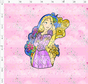 CATALOG - PREORDER R107 - Stained Glass - Golden Flower - Pink - Princess Lanterns - Panel - ADULT