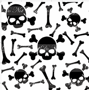 Retail - Family Shadows - Simple Skulls - White with Black Skulls