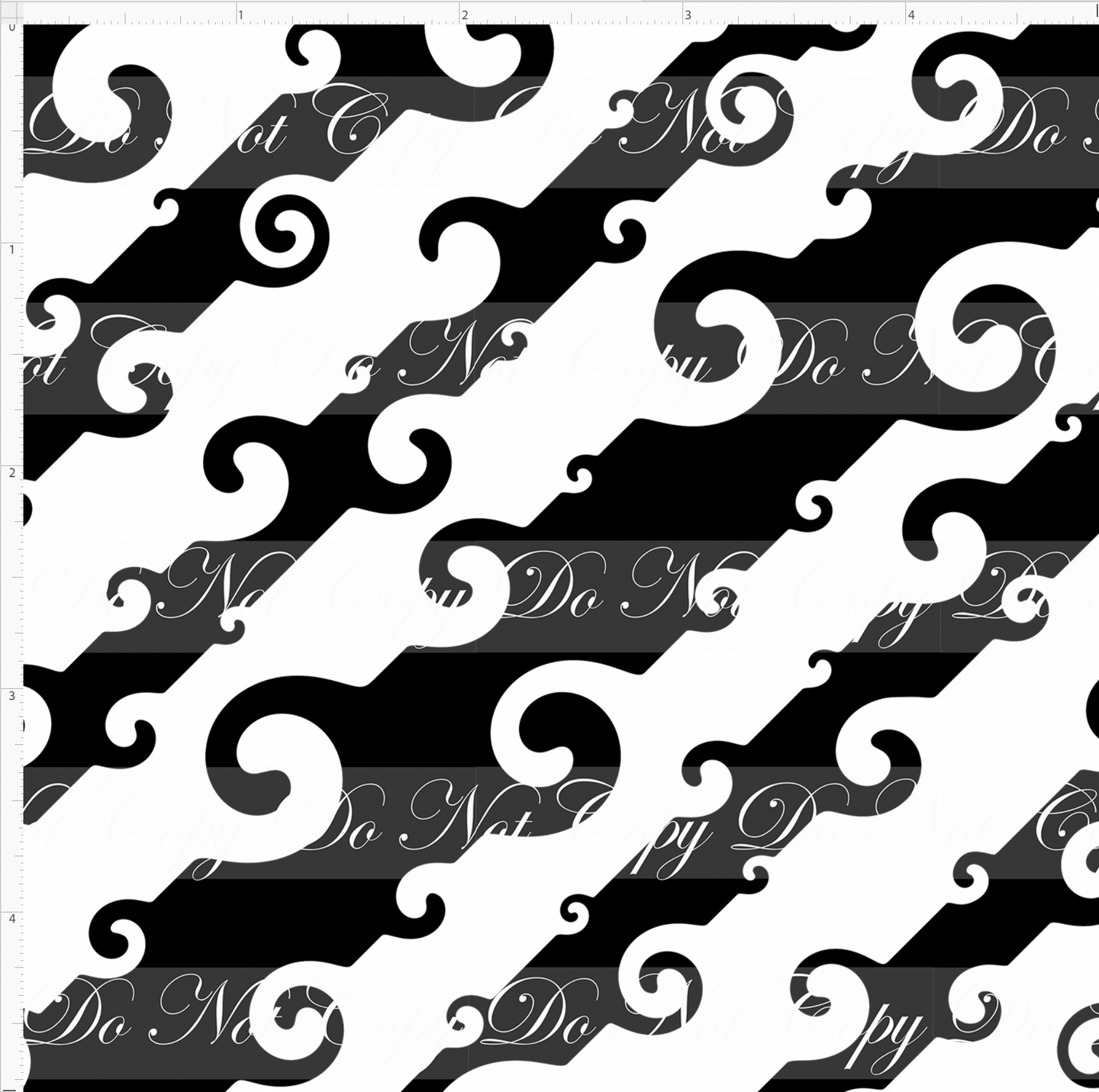 CATALOG - PREORDER R112 - Family Shadows - Curly Black and White Stripes