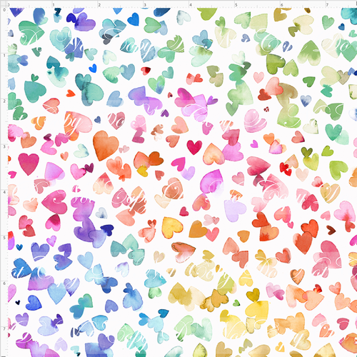 Retail - Watercolor Hearts Multicolored - SMALL SCALE