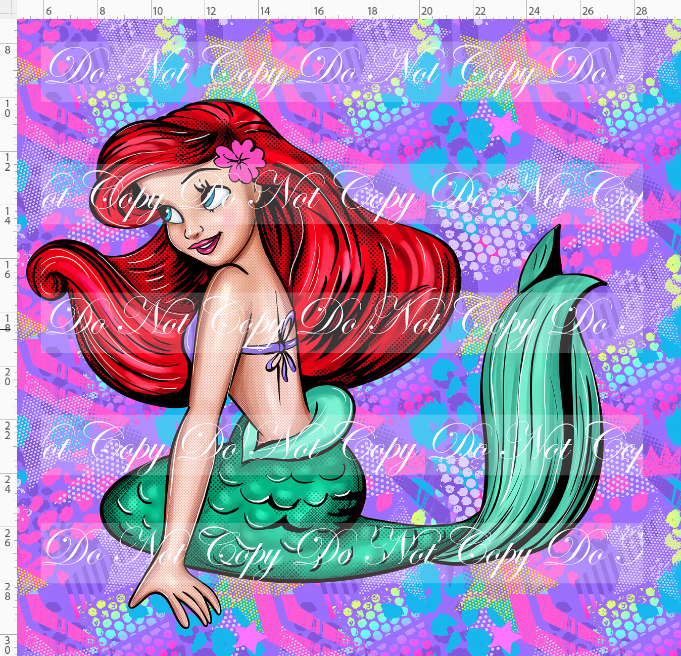 PREORDER - Princess POP - Panel - Mermaid - Purple - XL Full Panel Image