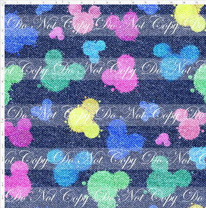 CATALOG - PREORDER R117 - Little Mouse - Denim Mouse Paint Splatters - LARGE SCALE