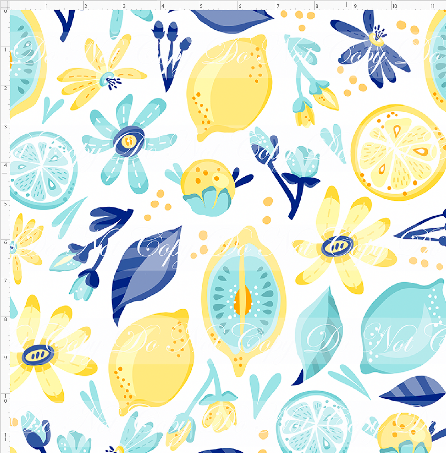 CATALOG -PREORDER R113 - Lemon Twist - Lemons and Flowers - Simple