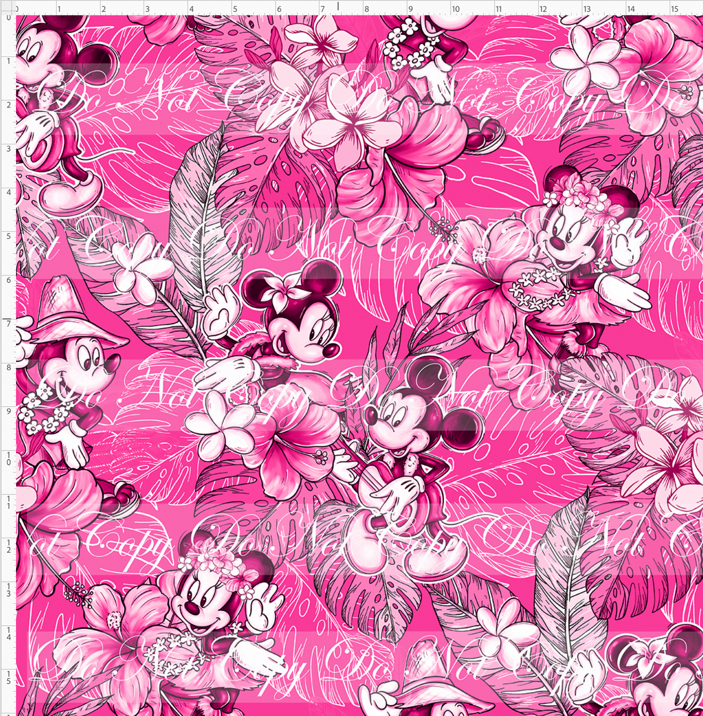 CATALOG - PREORDER R113 - Aulani - Floral Monotone Characters - Pink - LARGE SCALE