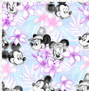 CATALOG - PREORDER R113 - Aulani - Floral Heads Monotone - Light Blue - LARGE SCALE