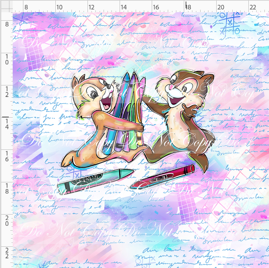 CATALOG - PREORDER R112 - Back To School Pals 2.0 - Panel - Chipmunk - ADULT