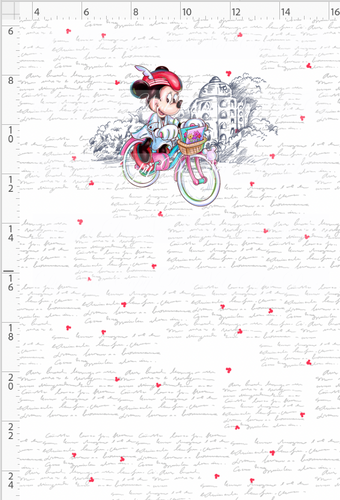 CATALOG - PREORDER R117 - Little Mouse - Panel - Girl Mouse - Bike - CHILD