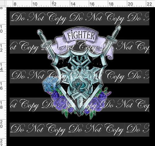 CATALOG - PREORDER R117 - DND Tattoos - Panel - Fighter - Colorful - ADULT