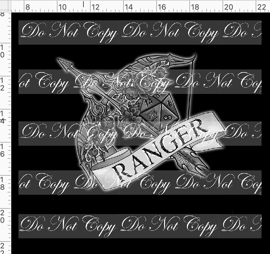 CATALOG - PREORDER R117 - DND Tattoos - Panel - Ranger - BW - ADULT