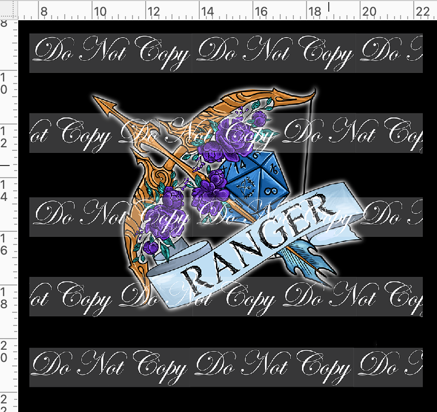 CATALOG - PREORDER R117 - DND Tattoos - Panel - Ranger - Colorful - ADULT