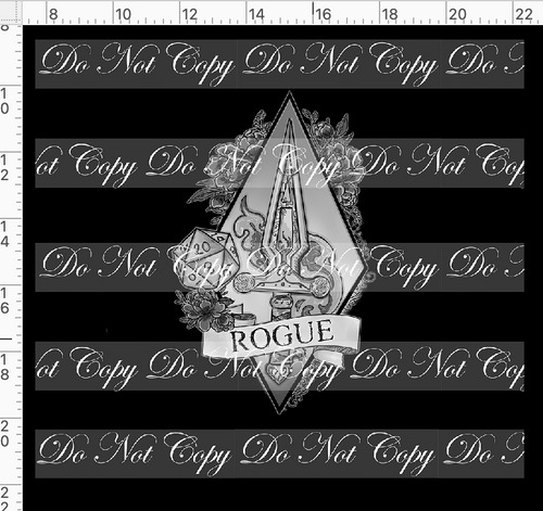 CATALOG - PREORDER R117 - DND Tattoos - Panel - Rogue - BW - ADULT