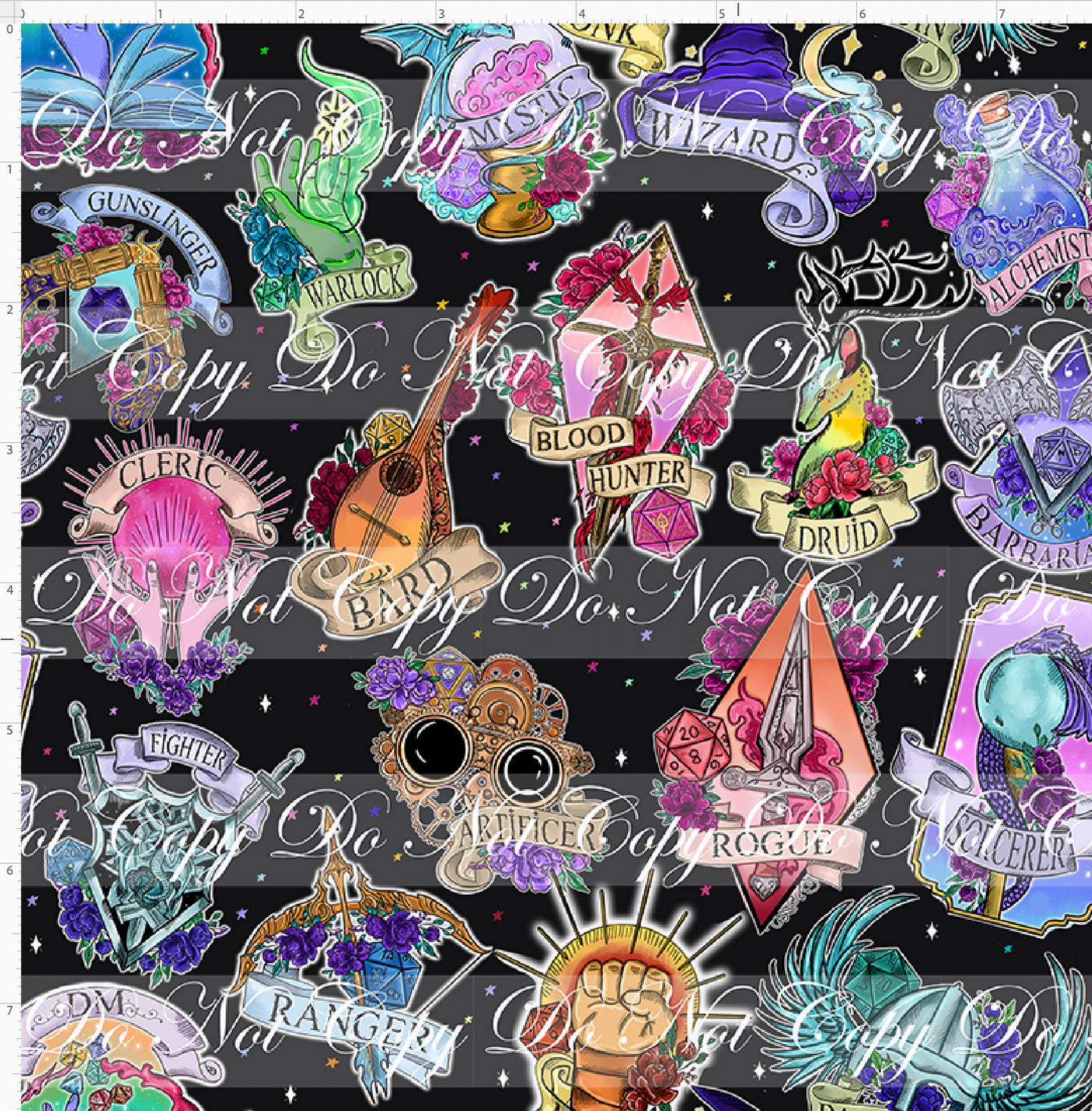 CATALOG - PREORDER R117 - DND Tattoos - Main - Tossed - Colorful - SMALL SCALE