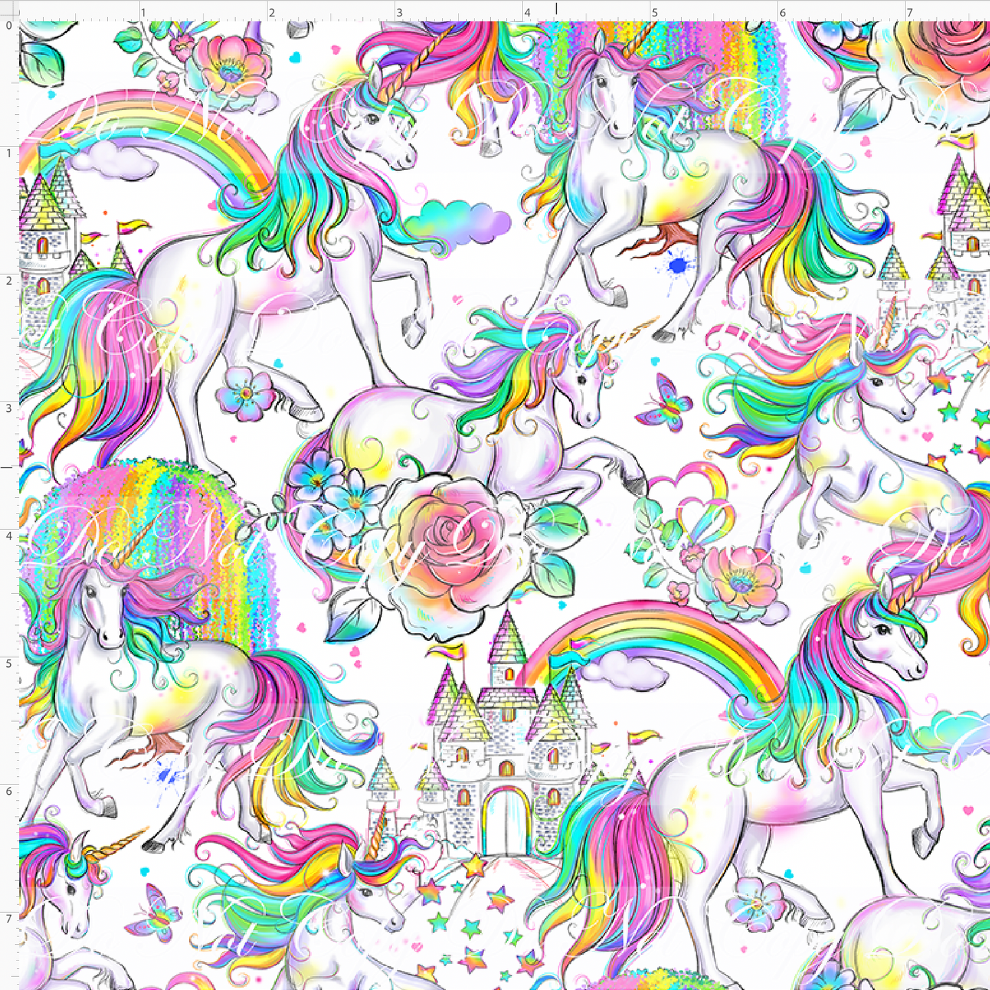 CATALOG - PREORDER R117 - Rainbow Unicorn - Main - White - SMALL SCALE