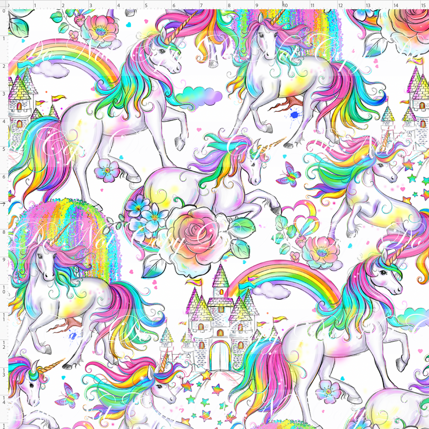 CATALOG - PREORDER R117 - Rainbow Unicorn - Main - White - LARGE SCALE