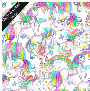 PREORDER - Rainbow Unicorn - Main -  REGULAR SCALE - CLEAR & GLITTER VINYL