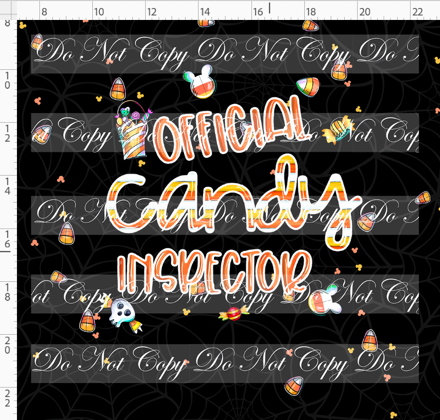 CATALOG - PREORDER R117 - Candy Corn Friends - Panel - Candy Inspector - Black - ADULT