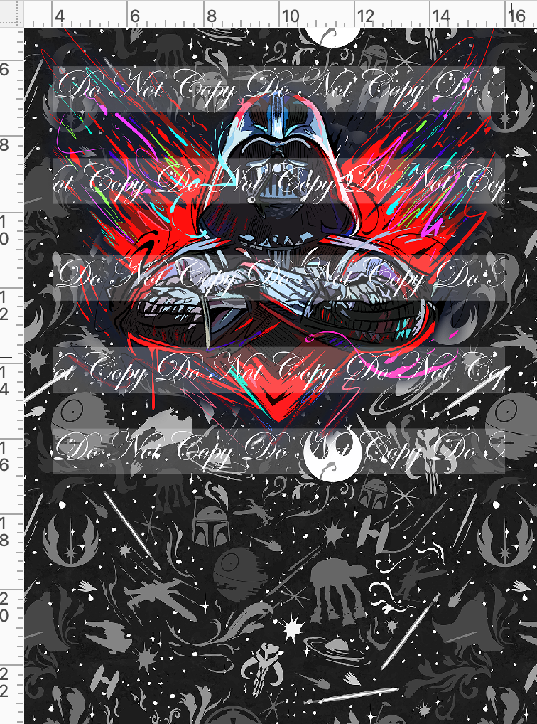 CATALOG - PREORDER R117 - Artistic Wars - Panel - Darth - Black and White - CHILD