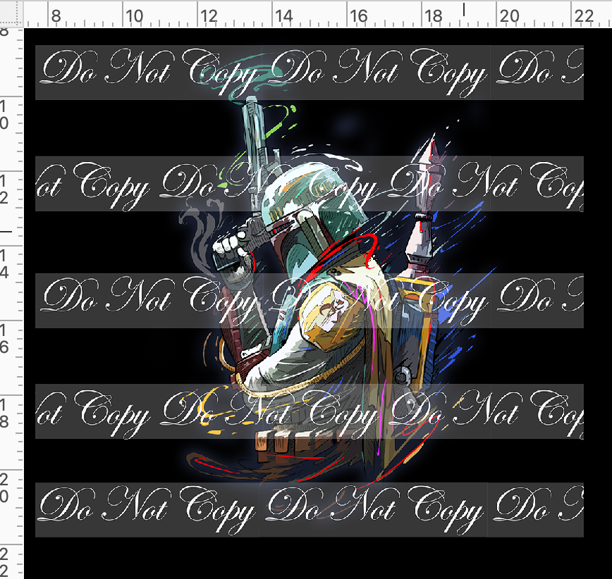 CATALOG - PREORDER R117 - Artistic Wars - Panel - Mando - Black - ADULT