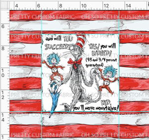 Retail - Seussical - Cat on Red & White Stripes - Panel - CHILD