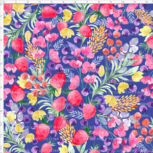 PREORDER - Fabulous Florals - Strawberries - Blue