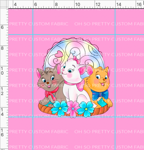 CATALOG PREORDER R38 - Pastel Cats  - 3 Cats-Pink Panel