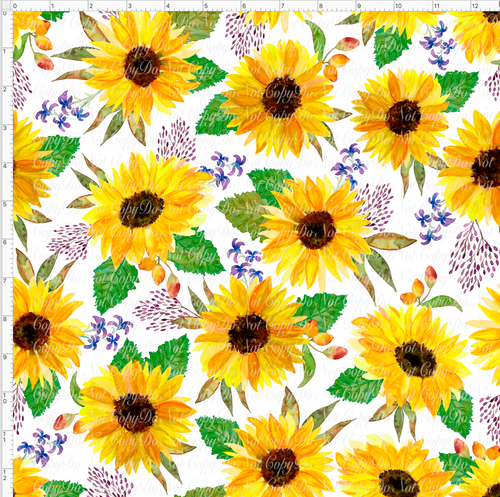 PREORDER - Fabulous Florals - Sunflower - White