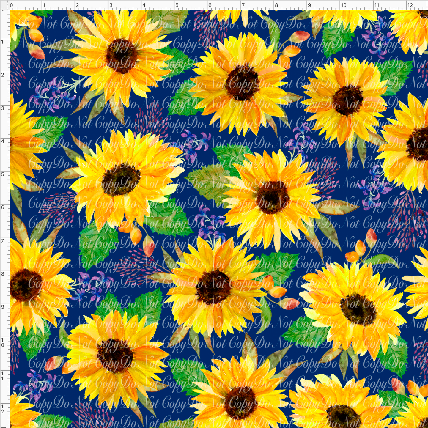 PREORDER - Fabulous Florals - Sunflower - Navy