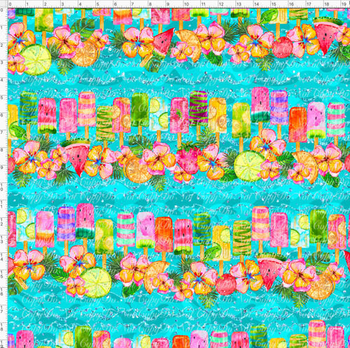 PREORDER - Fabulous Florals - Ice Lollies - Teal Rows