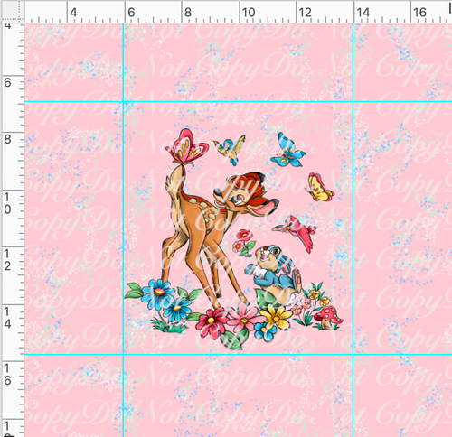 CATALOG - PREORDER R38 - Spring Meadow-Deer Panel-Pink