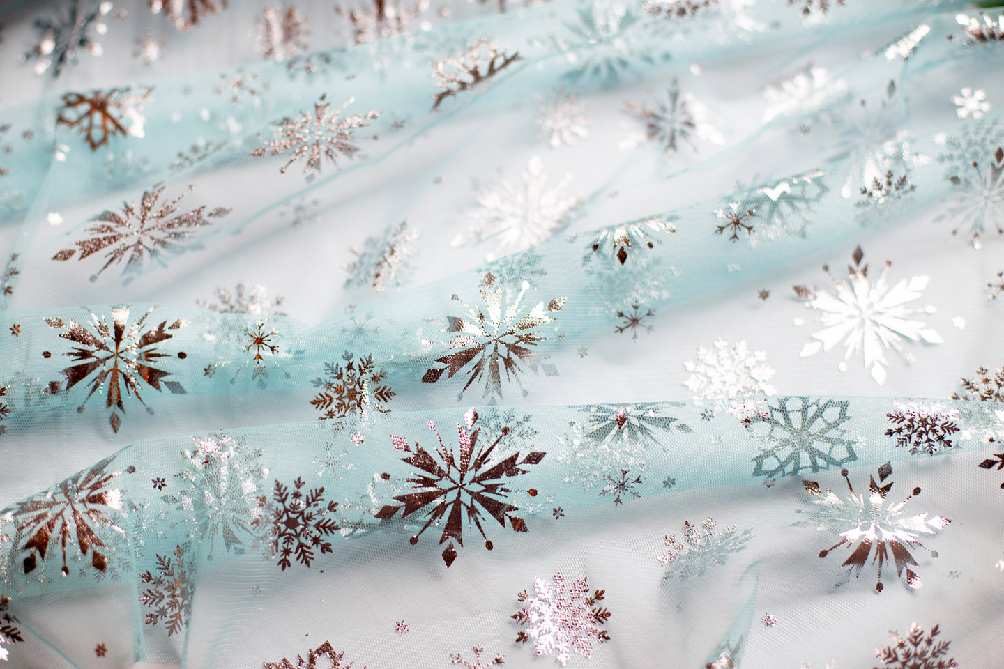 Ready to Ship - Snowflake - Tulle - Silver Foil - #37 Base