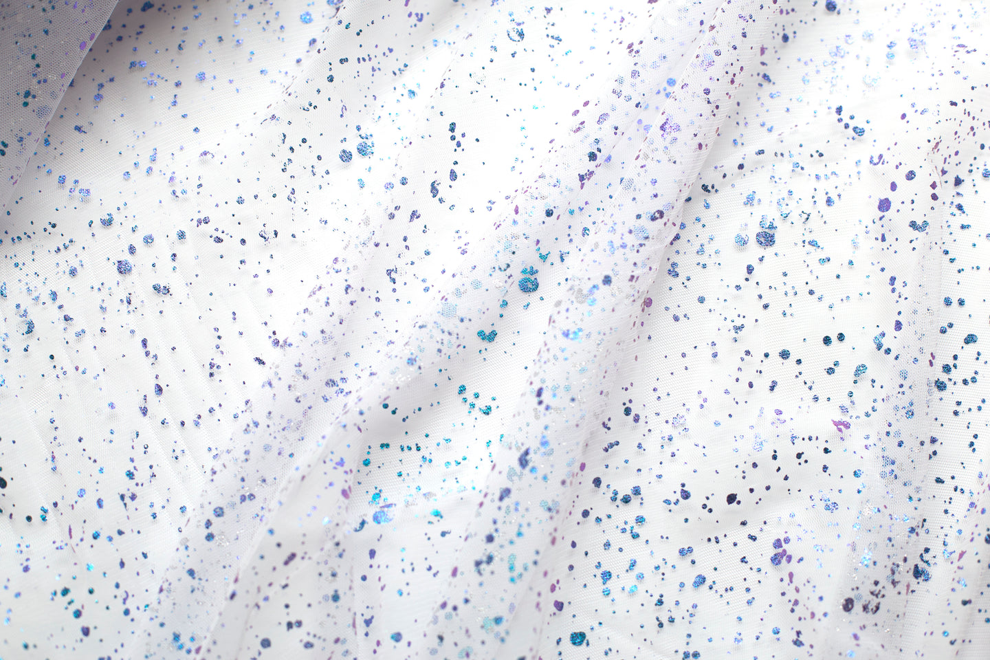 Ready to Ship - Splatter - Tulle - Blue Iridescent - #2 Base