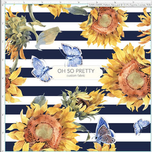 PREORDER - Fabulous Florals - Sunflower - Navy Stripes - Floral